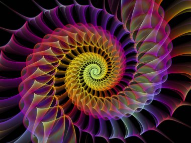 Sarmal geometri serisi. Matematik, geometri ve bilim konusunda bir metafor olarak iplik girdap fraktal elemanları tasarım oluşur