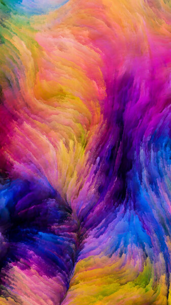 Серия Color In Motion. Фоновая композиция плавного рисунка краски на тему дизайна, творчества и воображения для использования в качестве обоев для экранов и устройств

