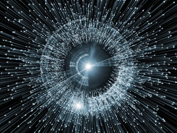 Information Burst series. Composition of explosion of arrows and fractal elements suitable as a backdrop for the projects on science, information technology and education