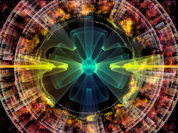 波動関数のシリーズ 色の正弦振動の配置 音のイコライザーの主題のための光とフラクタルの要素の音楽のスペクトルと量子確率 — ストック写真