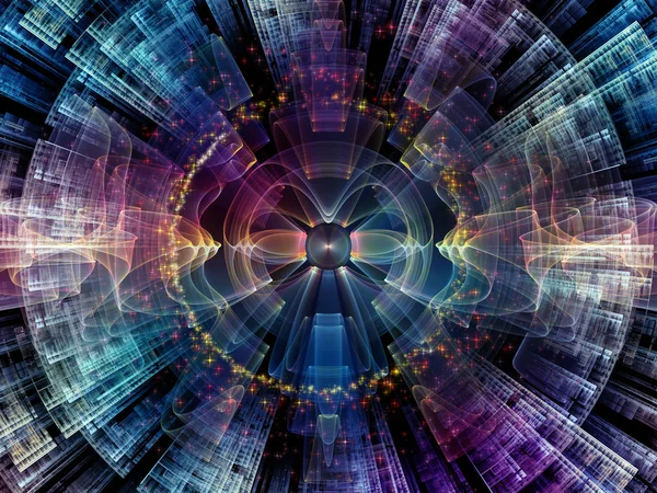 波動関数級数 音のイコライザー 音楽のスペクトルと量子確率のレイアウトに適した色のサイン振動 光とフラクタル要素で作られた視覚的に魅力的な背景 — ストック写真