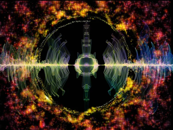 Dalga Fonksiyonu Serisi Ses Eşitleyici Müzik Spektrumu Kuantum Olasılığı Konularında — Stok fotoğraf