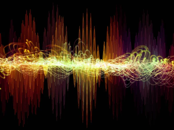 Serie Wave Function Interacción Vibraciones Sinusoidales Colores Luz Elementos Fractales — Foto de Stock