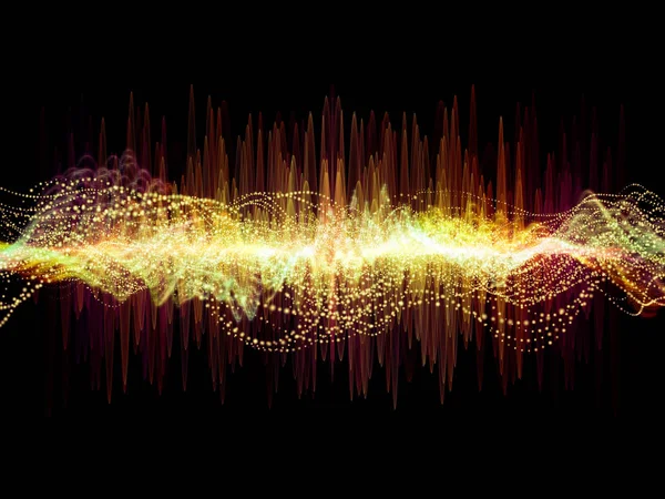 Serie Wave Function Interazione Vibrazioni Sinusoidali Colorate Elementi Luminosi Frattali — Foto Stock