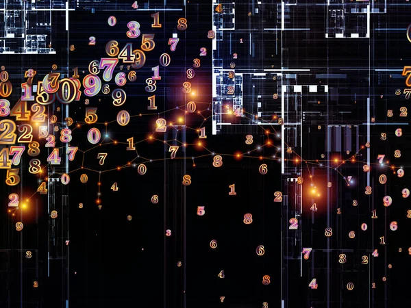 Nummerreeks Van Wereld Achtergrond Samengesteld Uit Cijfers Fractal Elementen Geschikt — Stockfoto