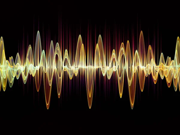 Wave Function series. Abstract arrangement of colored sine vibrations, light and fractal elements as backdrop for projects on sound equalizer, music spectrum and  quantum probability