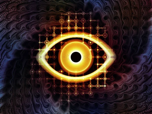 Eye Knowledge Series Backdrop Eye Icon Fractal Grid Subject Science — Stock Photo, Image