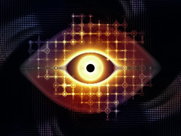 Eye Knowledge Series Artistic Abstraction Composed Eye Icon Fractal Grid — Stock Photo, Image