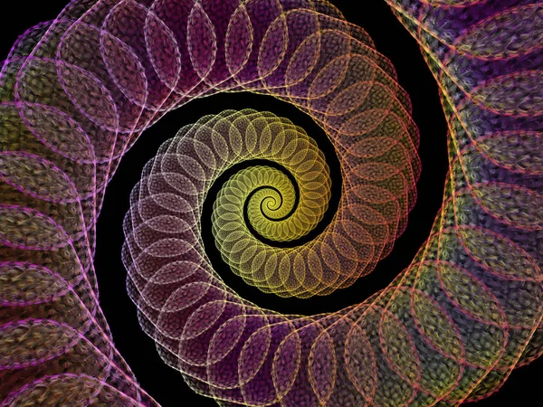 Série Geometria Espiral Arranjo Vórtice Giratório Elementos Fractais Sobre Tema — Fotografia de Stock