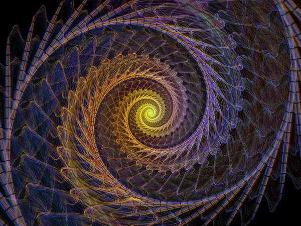Spiraal Geometrie Serie Samenstelling Van Spinnen Draaikolk Van Fractal Elementen — Stockfoto