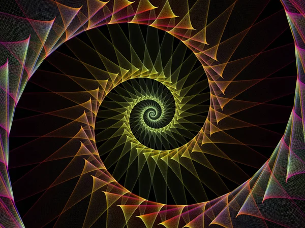 Спиральная Геометрия Конструкция Состоящая Вращающегося Вихря Фрактальных Элементов Метафоры Предмет — стоковое фото