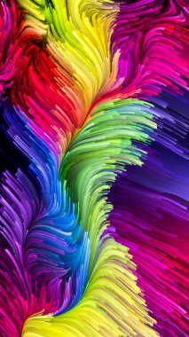 Color In Motion serisi. Tasarım, yaratıcılık ve hayal gücüyle ilgili projelerde ekran ve cihazlar için duvar kağıdı olarak kullanılacak sıvı boya kalıbının soyut bileşimi