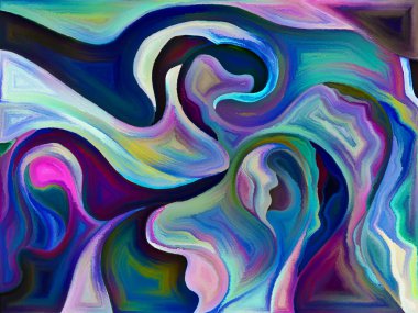 İç renk serisi. Sanat, hayal gücü, yaratıcılık ve Feminizm konuda renkli şekiller bileşimi