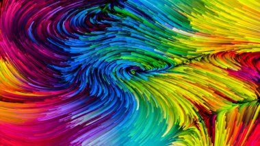 Color In Motion serisi. Tasarım, yaratıcılık ve hayal gücü konularında ekran ve cihazlar için duvar kağıdı olarak kullanılacak sıvı boya deseninden oluşan soyut tasarım