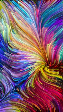 Color In Motion serisi. Tasarım, yaratıcılık ve hayal gücü üzerine bir kavram metaforu olarak, ekranlar ve cihazlar için duvar kağıdı olarak kullanılacak sıvı boya modelinin yaratıcı düzenlenmesi