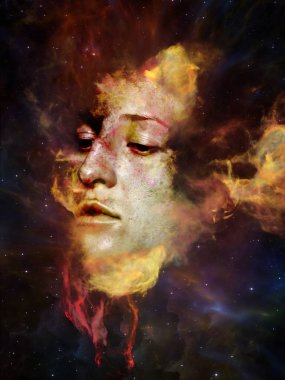 Evren bize hatırlıyorum serisi olacak. Kadının yüzü, Bulutsusu ve yıldız evren, doğa, insan aklının ve hayal gücü bu konuda arka plan tasarımı