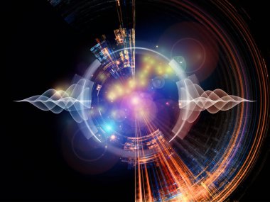 Fraktal diskler serisi. Işık efektleri ve modern teknoloji konusunda soyut öğeler