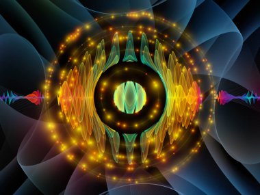 Dalga fonksiyonu serisi. Renkli sinüs titreşimler, ışık ve fraktal öğeleri ses ekolayzer, müzik projelerde için uygun bir zemin olarak spektrum ve kuantum olasılık