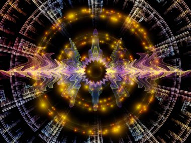 Dalga fonksiyonu serisi. Sanatsal soyutlama oluşan renkli sinüs titreşimleri, ışık ve fraktal öğeleri konu üzerinde ses ekolayzer, müzik spektrum ve kuantum olasılık