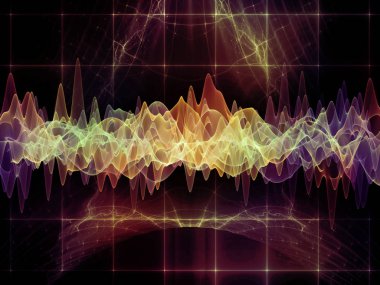 Dalga fonksiyonu serisi. Sanatsal arka plan yaptı renkli sinüs titreşimleri, ışık ve ses ekolayzer, projelerde birlikte kullanılması fraktal öğeleri için müzik spektrum ve kuantum olasılık