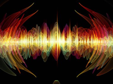 Dalga fonksiyonu serisi. Renkli sinüs titreşimlerin tasarlamak zemin, ışık ve fraktal elemanları üzerinde ses ekolayzer, Resimler için müzik spektrum ve kuantum olasılık