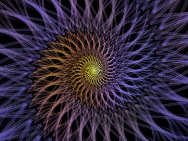 Sarmal geometri serisi. Fraktal öğeleri matematik, geometri ve bilim konusunda iplik girdap soyut tasarım yapılmış