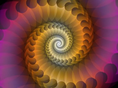 Sarmal geometri serisi. Matematik, geometri ve bilim konusunda bir metafor olarak iplik girdap fraktal elemanları tasarım oluşur