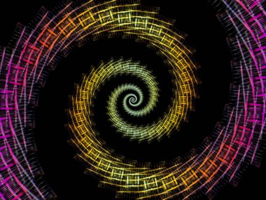 Sarmal geometri serisi. Matematik, geometri ve bilim konusunda bir metafor olarak iplik girdap fraktal elemanları tasarım oluşur