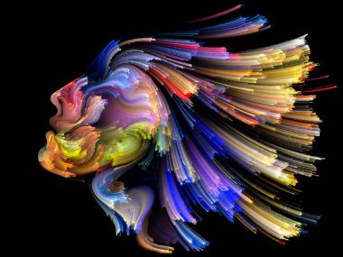 Doku serisi renk. Dinamik arka planlar ve boyutlu arka planında konuda dijital boya ve fraktal bulutlar etkileşimi