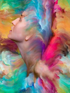 Dış serinin içinde. Duygular, duygular, iç dünya, yaratıcılık ve hayal gücü konularında kadın portresinin etkileşimi.