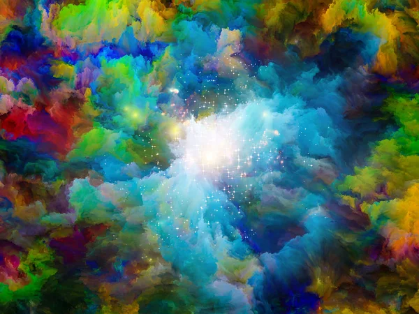 Pintura Serie Explosión Interacción Colorido Estallido Pintura Fractal Luces Sobre —  Fotos de Stock