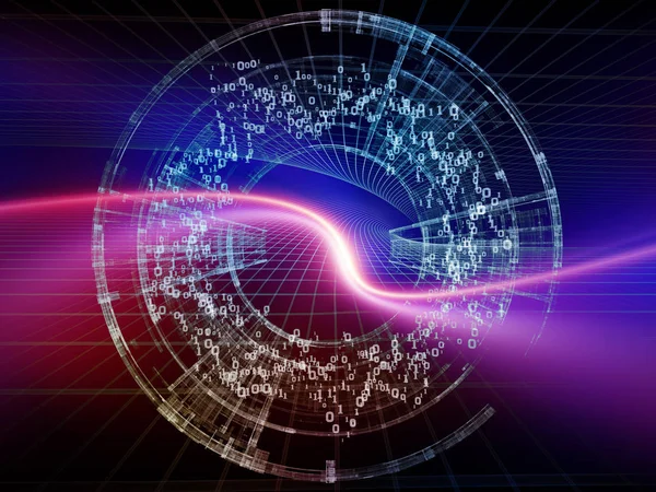 数字系列技术 科学与计算机信息世界中的数字 光的艺术抽象 — 图库照片