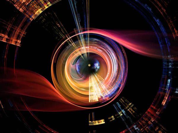 Camera Eye Series Background Composed Photo Lens Fractal Elements Subject — Stock Photo, Image