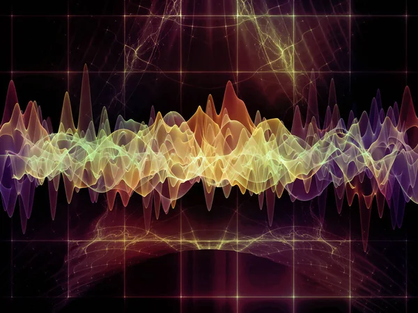 Wave Function Series Artistic Background Made Colored Sine Vibrations Light — Stock Photo, Image