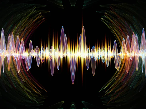 Serie Wave Function Composición Vibraciones Sinusoidales Colores Luz Elementos Fractales — Foto de Stock