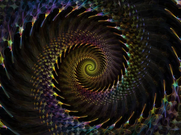 Série Geometria Espiral Composição Vórtice Giratório Elementos Fractais Sobre Tema — Fotografia de Stock