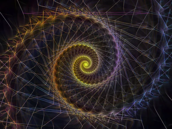 Spiralgeometrie Serie Wechselspiel Wirbelnder Wirbel Fraktaler Elemente Zum Thema Mathematik — Stockfoto