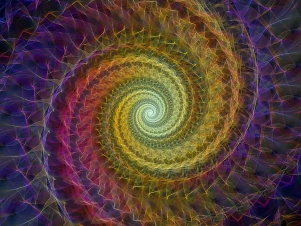 Spiral Geometry Series Background Design Spinning Vortex Fractal Elements Subject — Stock Photo, Image