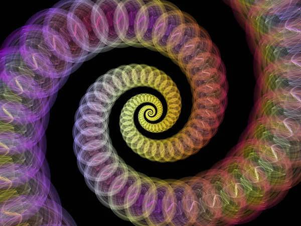 Spiraal Geometrie Serie Achtergrond Van Spinnen Draaikolk Van Fractal Elementen — Stockfoto