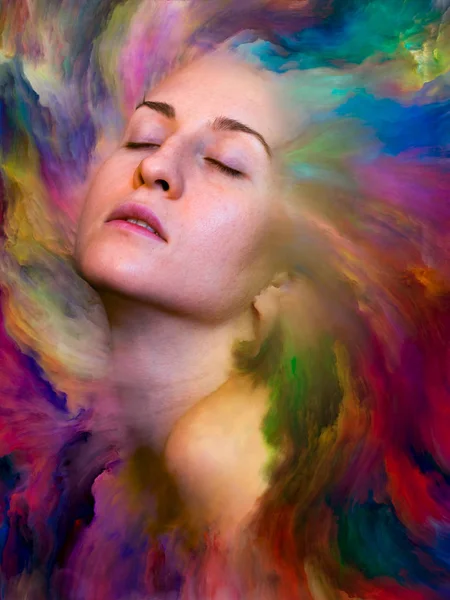 Ihre Weltserie Hintergrundgestaltung Von Frauenporträts Verschmolzen Mit Lebendiger Farbe Zum — Stockfoto