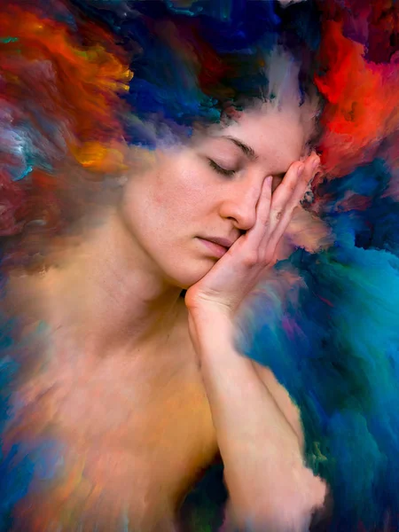 Dünya Serisi Duygular Duygular Dünya Yaratıcılık Hayal Gücü Üzerine Kadın — Stok fotoğraf