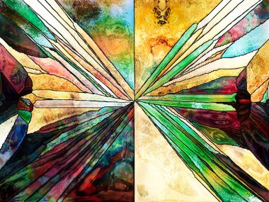 Vitray sonsuza dek serisi. Çizgiler, şekil ve renk desen tasarım, yaratıcılık ve hayal gücü projelerde için uygun bir zemin olarak kompozisyonu