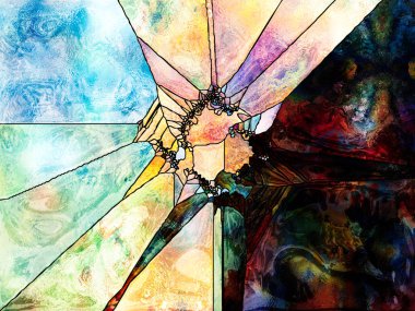 Lekeli Glass Forever serisi. Tasarım, yaratıcılık ve hayal gücü konularındaki çizgilerin, şekillerin ve renk kalıplarının arkaplan tasarımı