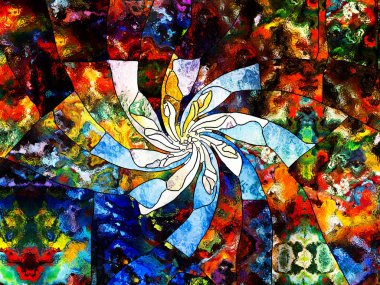 Kurşunlu cam desen serisi. Sanat, Uzay Bölümü ve tasarım projelerde kullanılmak üzere vitray kavramı çalışmanın arka plan yaptı
