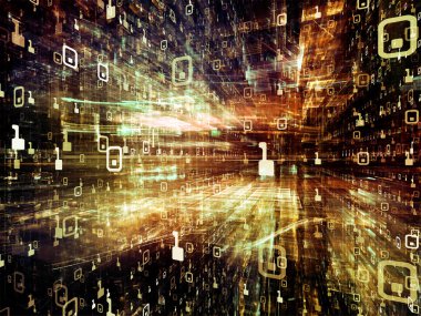 Dijital City serisi. Tasarım projeleri için fon olarak hizmet etmek için üç boyutlu Fraktallar ve numaraları yapılan bilgisayarlar, bilim, sanal gerçeklik ve modern teknoloji ile ilgili