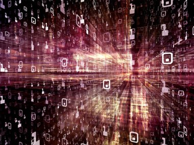 Dijital City serisi. Üç boyutlu Fraktallar ve bilgisayarlar, bilim, sanal gerçeklik ve modern teknoloji konu numaraları sanatsal soyutlama oluşur