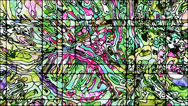 Stained Glass Series Graphic Composition Organic Patterns Subject Spirituality Imagination — Stock Photo, Image