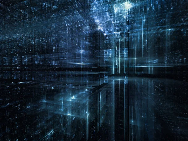 Sanal uzay serisi. 3d fraktal tasarım perspektif projeler üzerinde bilgi teknolojisi, bilgisayar ve iletişim için uygun aranjman