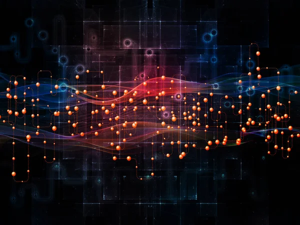 接続されているワールド シリーズ ネットワーク図 ハイテクの記号および現代技術 コンピューター通信をテーマにあなたのデザインを補完するためにフラクタル パターンの背景 — ストック写真