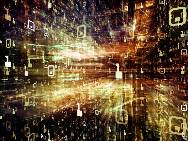 Dijital City serisi. Tasarım projeleri için fon olarak hizmet etmek için üç boyutlu Fraktallar ve numaraları yapılan bilgisayarlar, bilim, sanal gerçeklik ve modern teknoloji ile ilgili